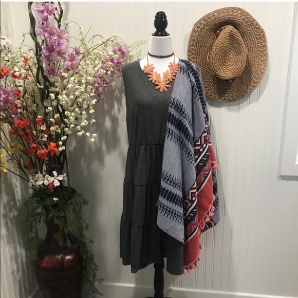 Maurices Plus Sz 0X Solid Tiered Babydoll Dress - Picture 7 of 9